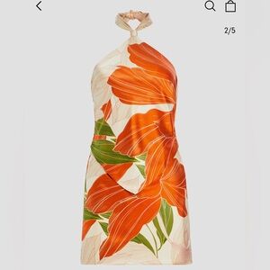 Retrofete Adelaide Silk Dress in Neutral Botanical S